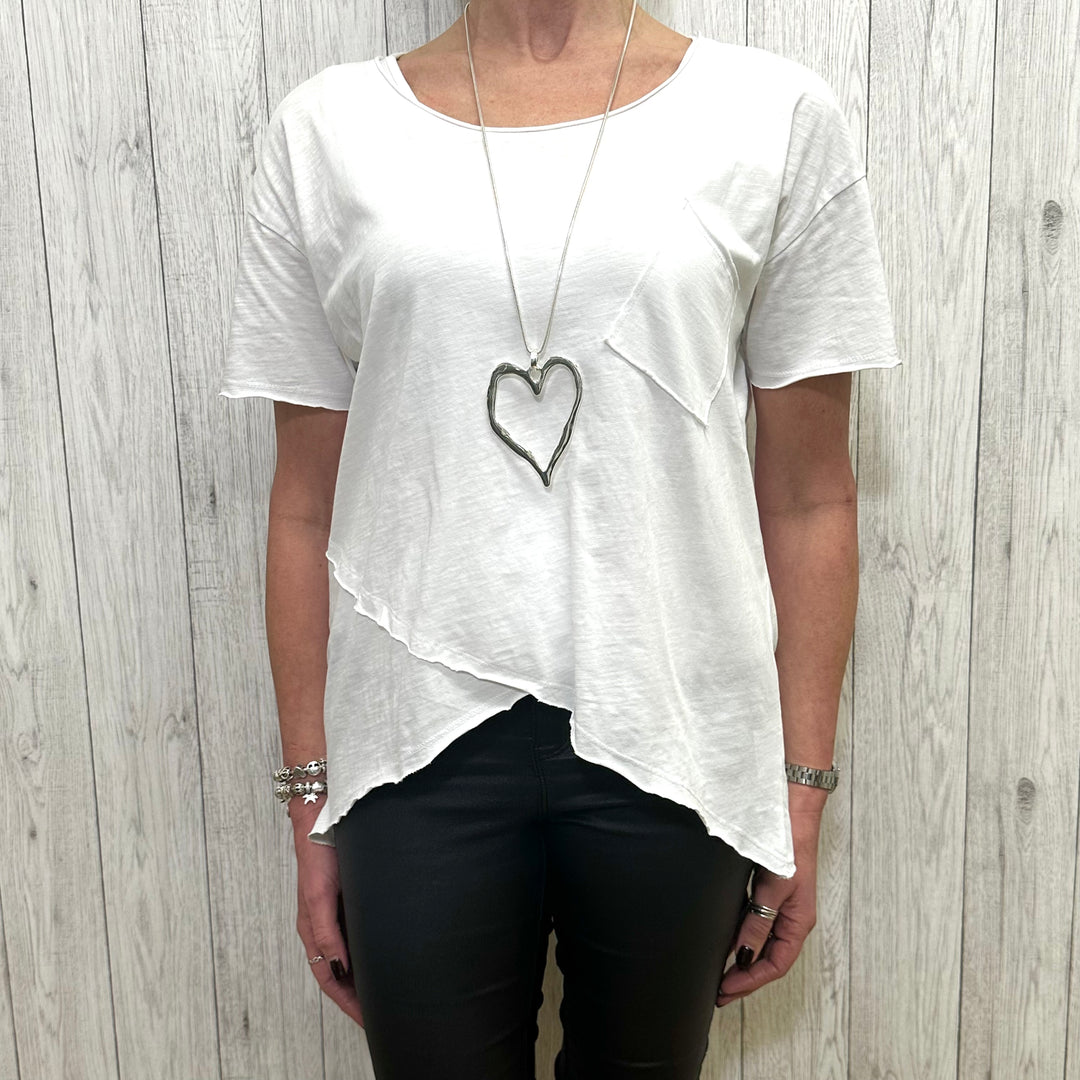 Corinne Cotton T-Shirt White - Sugarplum Boutique