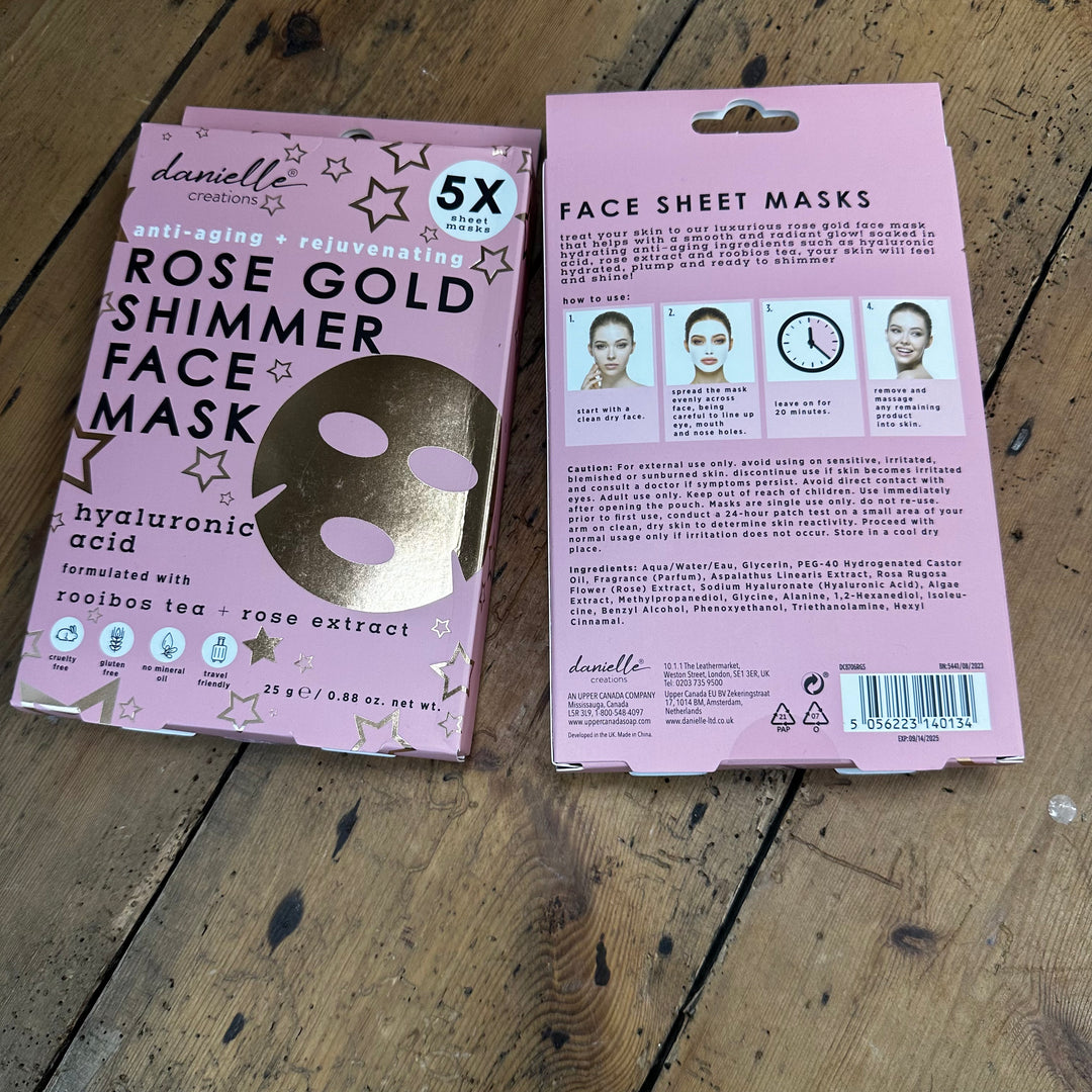 Danielle Rose Gold Shimmer Face Mask - Sugarplum Boutique