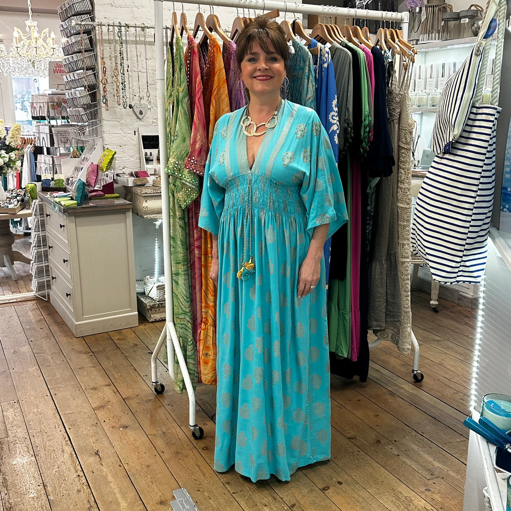 Grace Maxi Dress Turquoise - Sugarplum Boutique