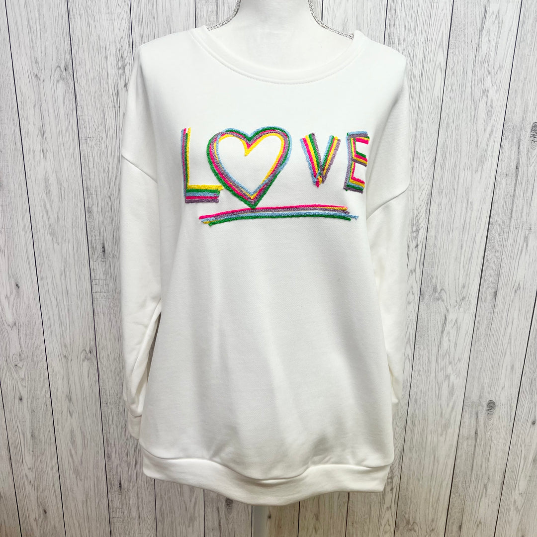 Love Cotton Sweatshirt Cream - Sugarplum Boutique