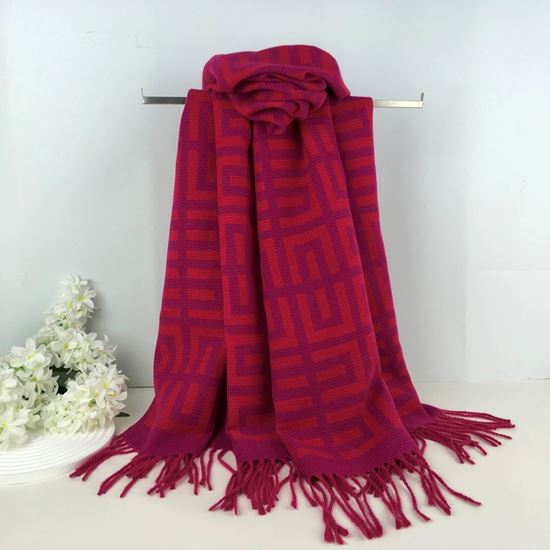 Georgia Geometric Winter Scarf Cerise Pink - Sugarplum Boutique