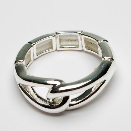 Gilly Silver Interlinked Stretch Ring - Sugarplum Boutique