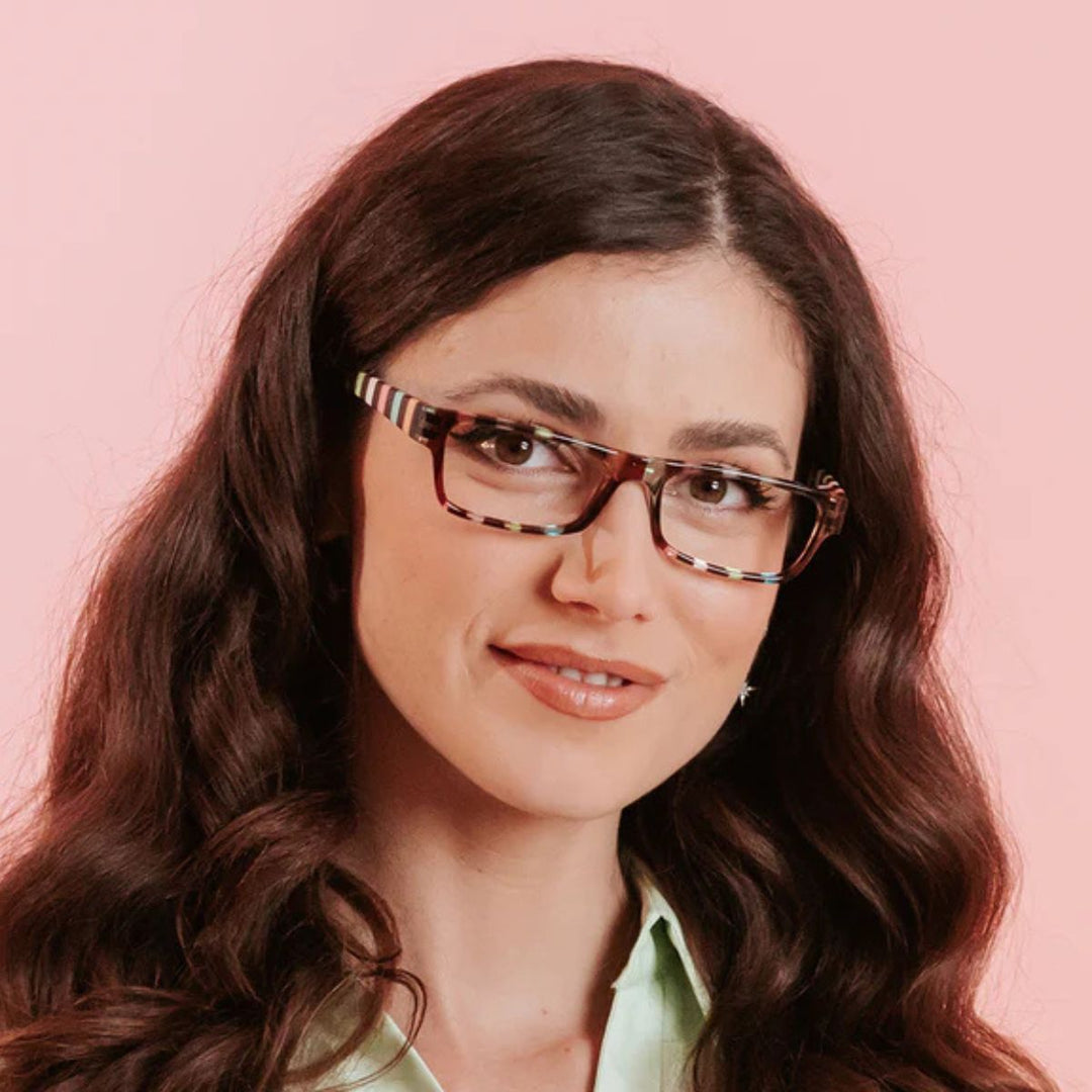 Goodlookers All Sorts Brown Stripe Reading Glasses - Sugarplum Boutique