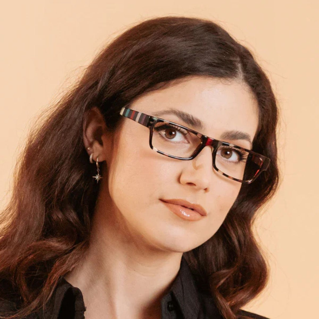 Goodlookers All Sorts Black Stripe Reading Glasses - Sugarplum Boutique