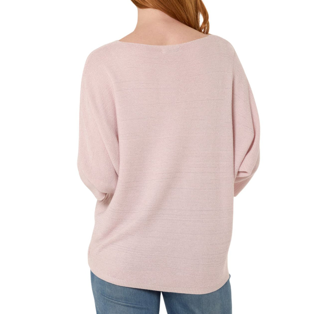 Gracie Vintage Pink Glitter Lurex V Neck Knitted Top - Sugarplum Boutique