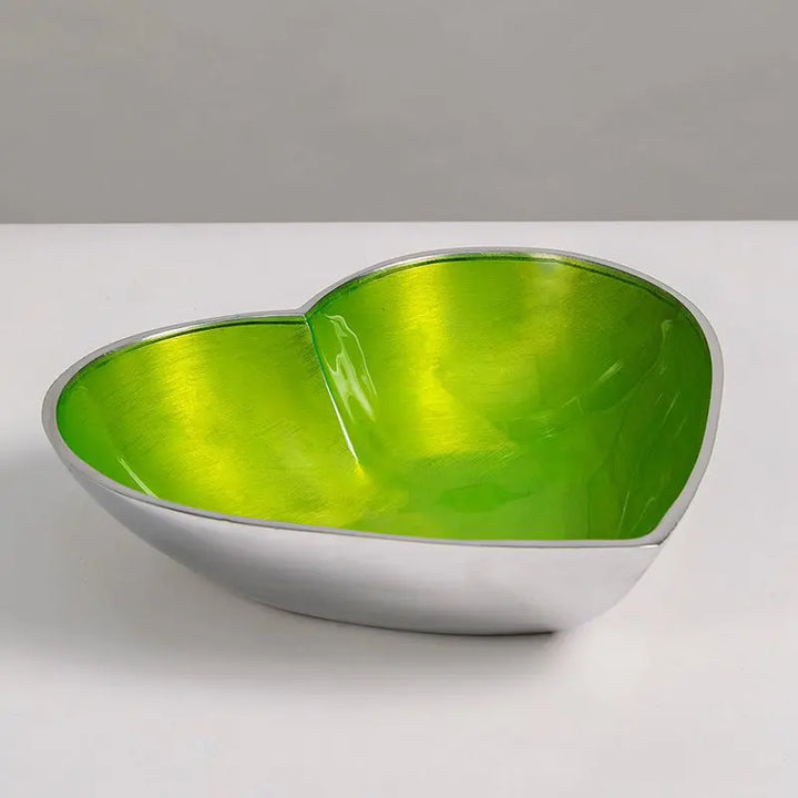 Enamel Recycled Large Heart Dish Lime - Sugarplum Boutique