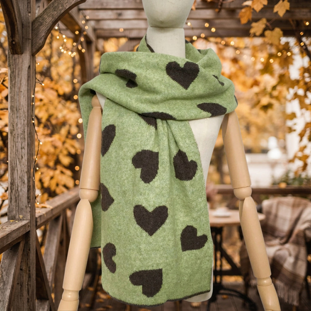 Halo Heart Print Lime Green Winter - Sugarplum Boutique