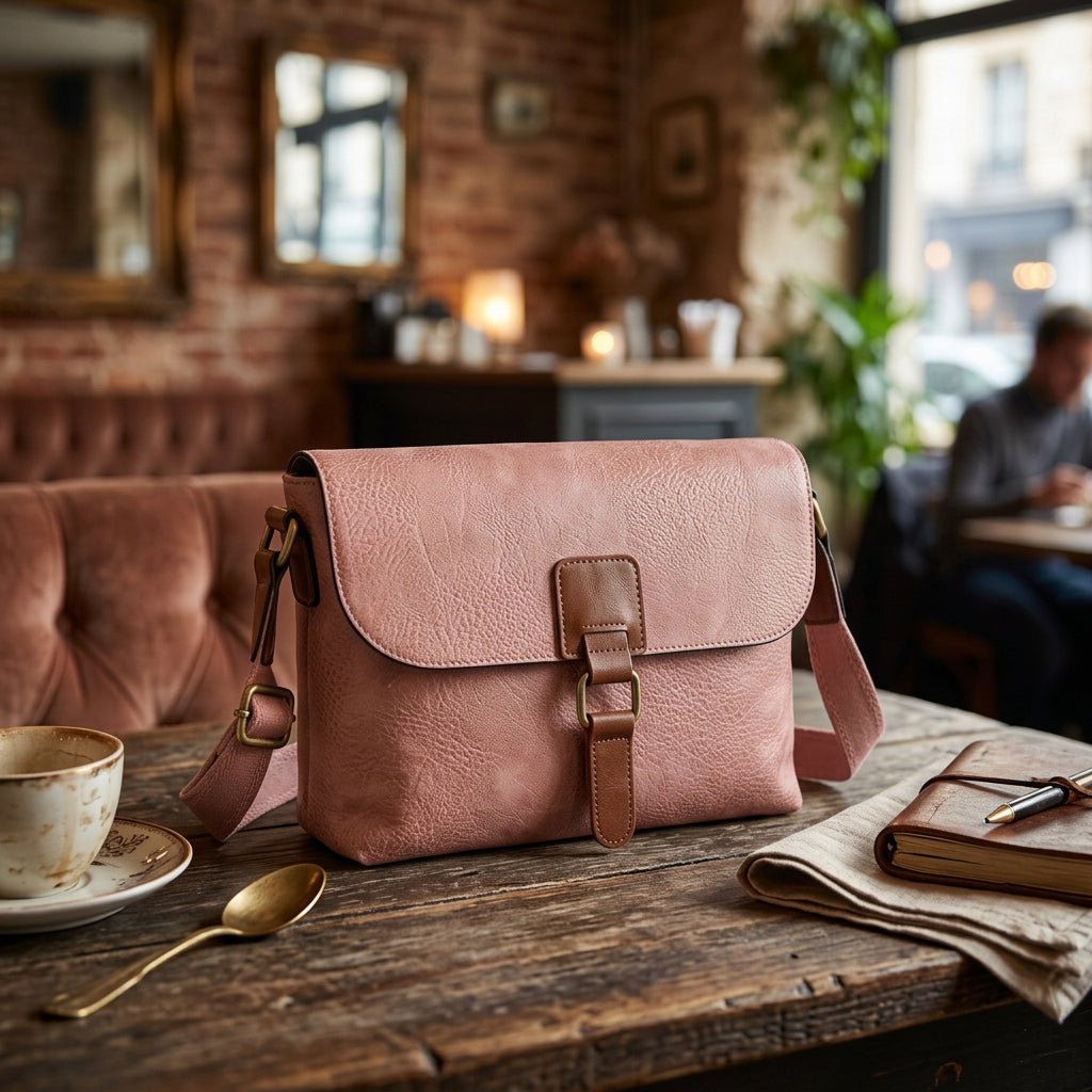 Hampshire Faux Leather Pink Over Body Handbag - Sugarplum Boutique