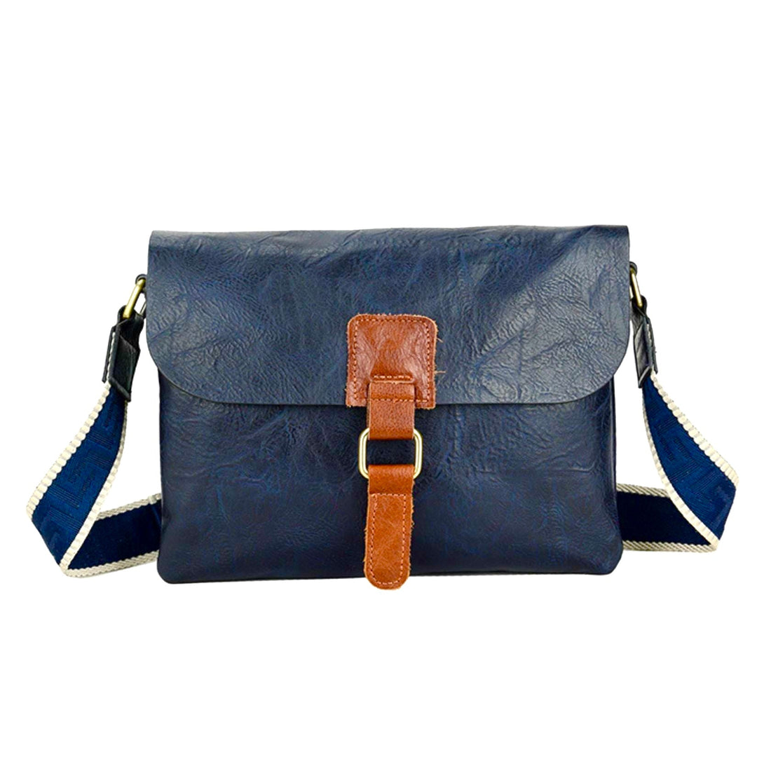 Hampshire Over Body Handbag Faux Leather Navy Blue - Sugarplum Boutique
