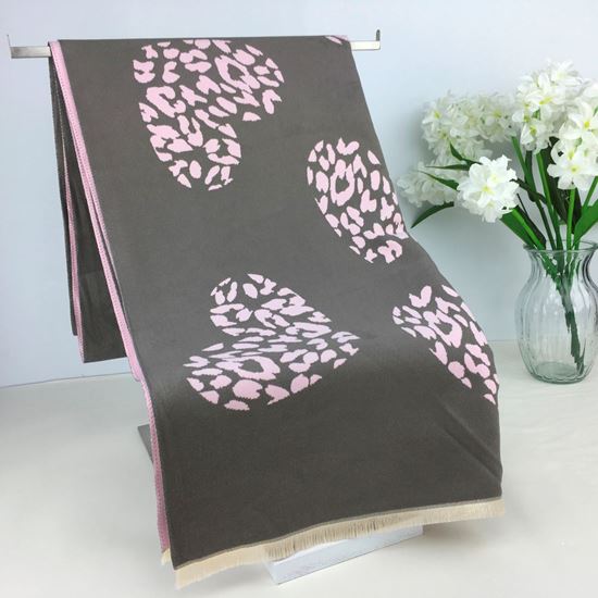 Hanson Heart Winter Scarf Grey - Sugarplum Boutique