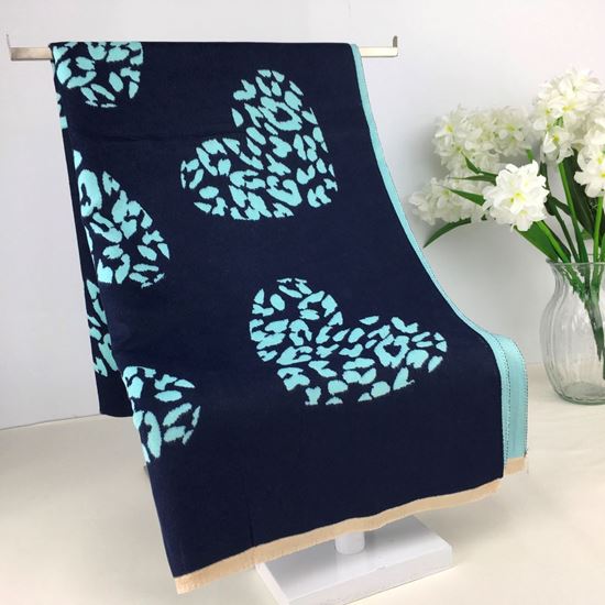 Hanson Heart Winter Scarf Navy Blue - Sugarplum Boutique