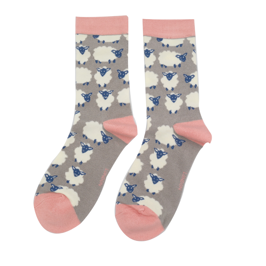 Happy Sheep Ladies Bamboo Socks Grey - Sugarplum Boutique