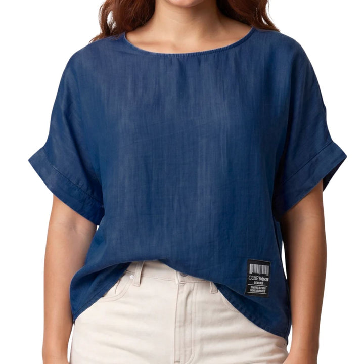 Harvey Dark Denim Relaxed Fit Top - Sugarplum Boutique