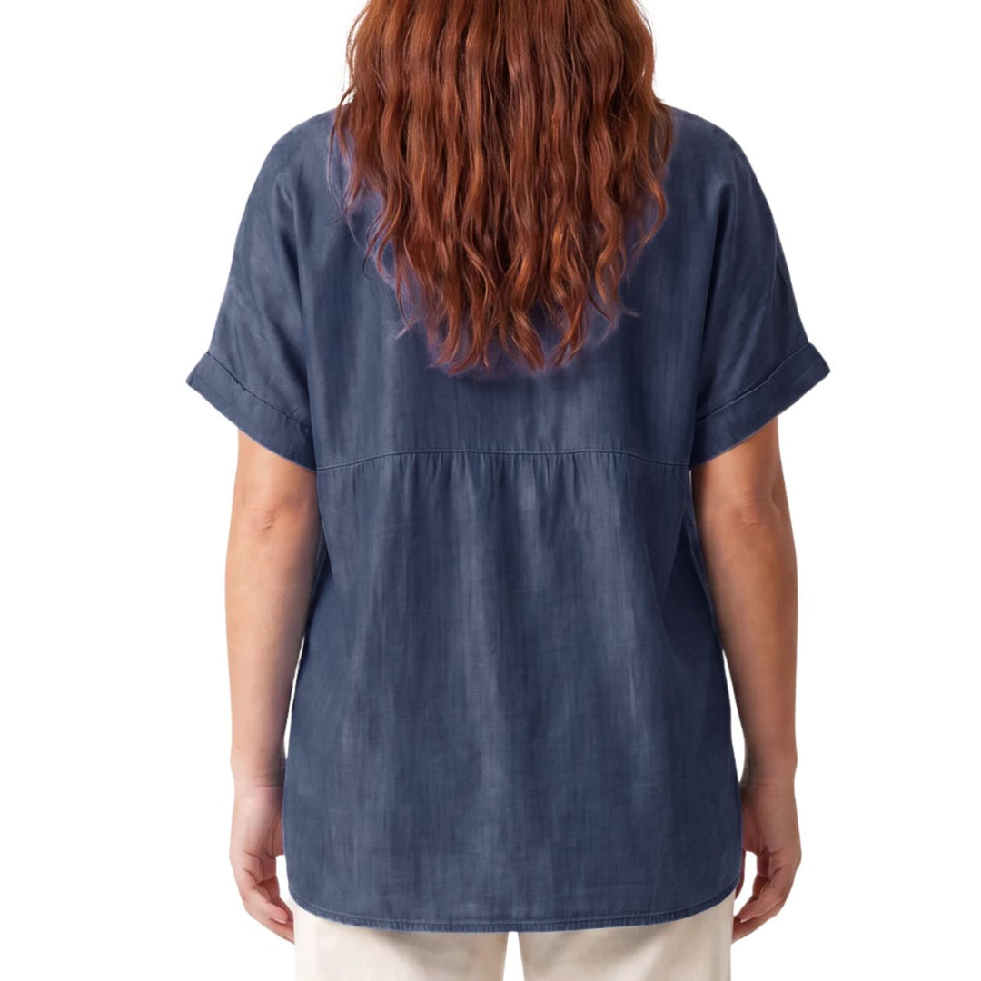 Harvey Dark Denim Relaxed Fit Top - Sugarplum Boutique