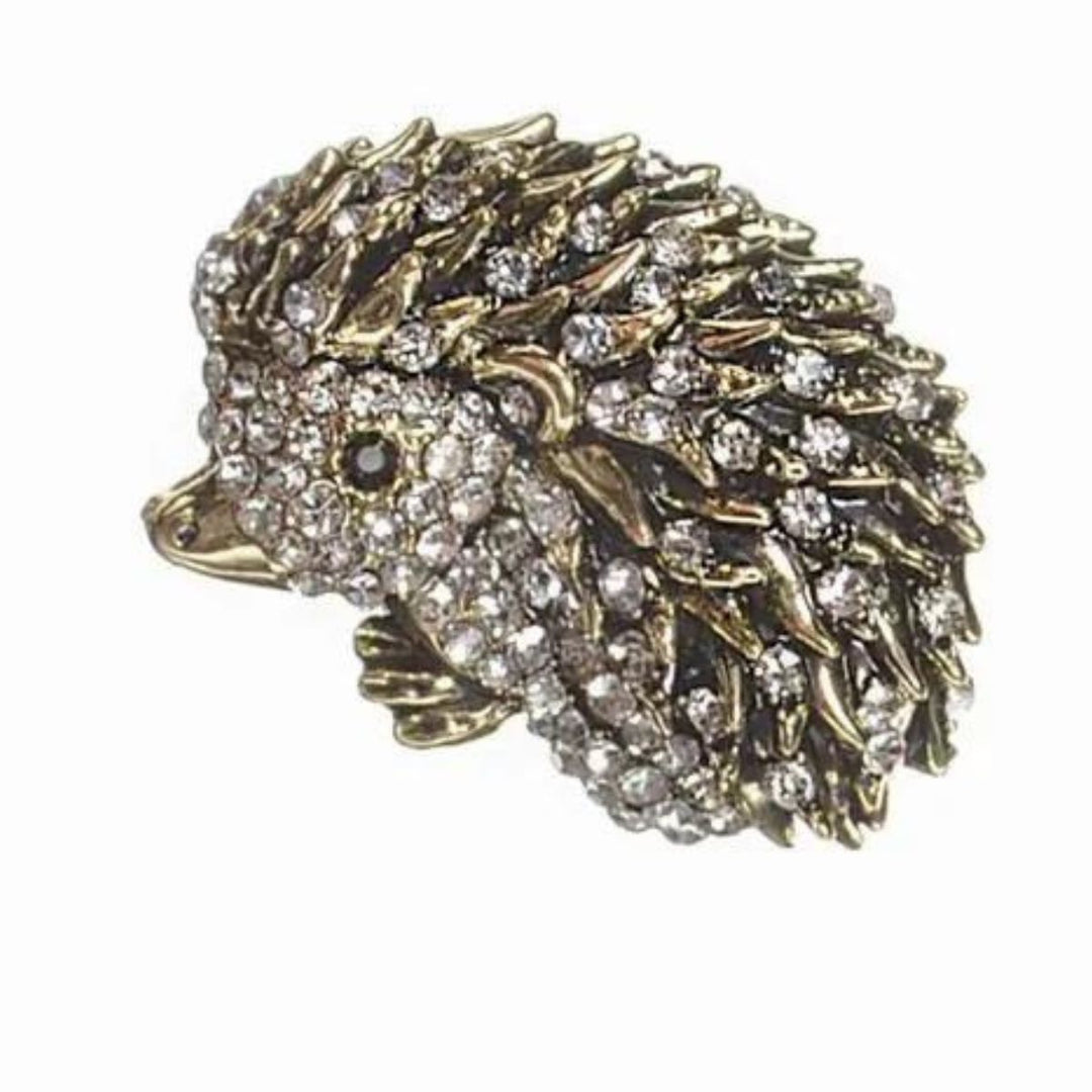 Hedgehog Twinkle Brooch Antique Gold - Sugarplum Boutique