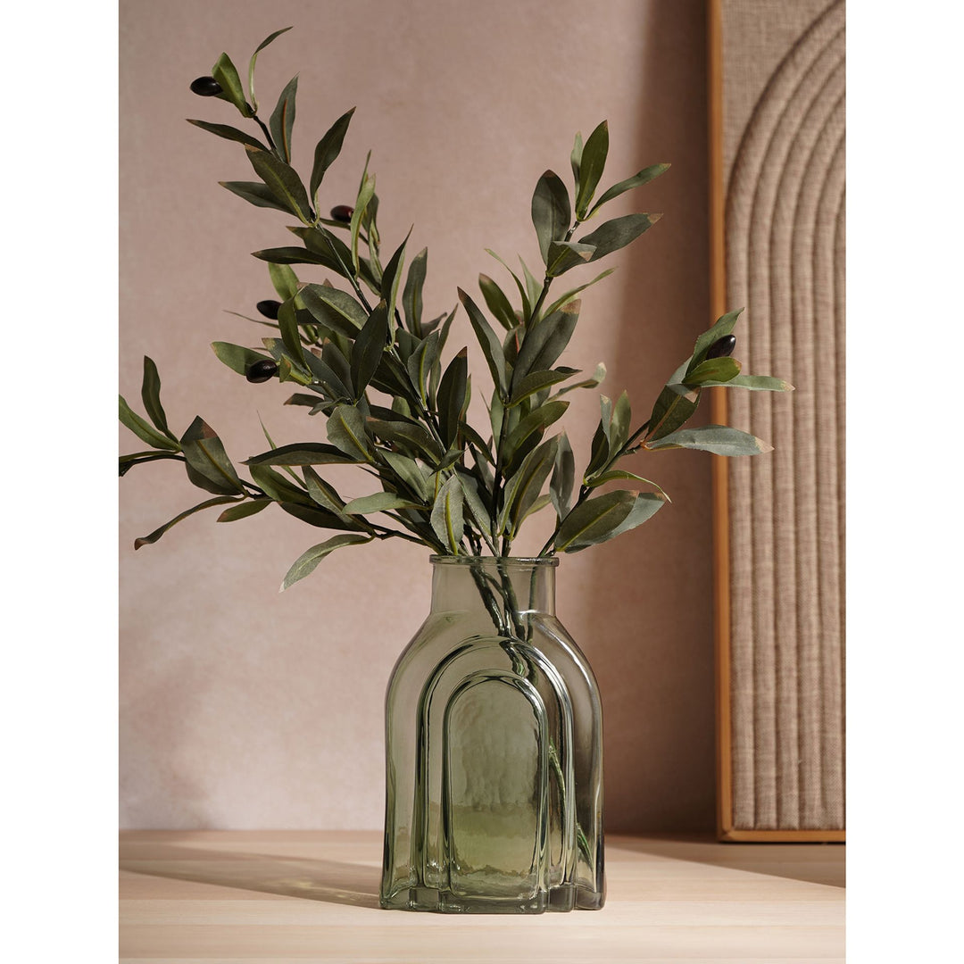 Hestia Glass Vase -Dark Green - Sugarplum Boutique