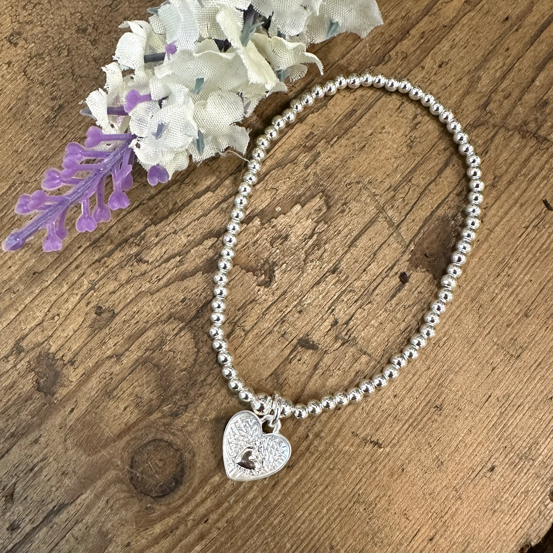 Hope Heart Silver Bracelet - Sugarplum Boutique