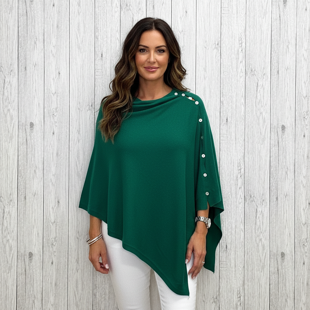 Jade Multiway Layering Forest Green Poncho