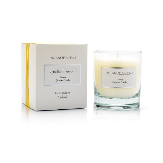 Incandescent Luxury Scented Sicilian Lemon Signature Glass Candle - Sugarplum Boutique