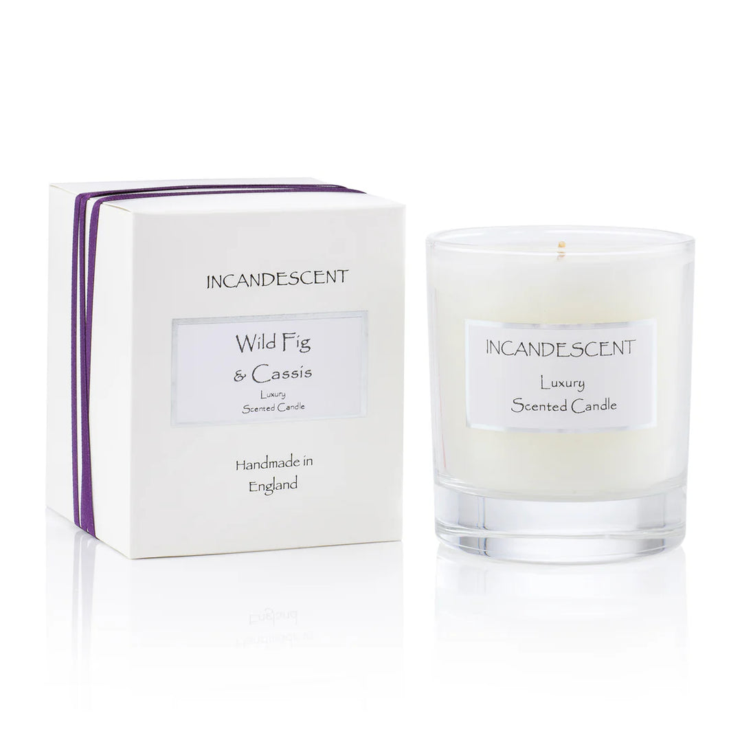 Incandescent Luxury Scented Wild Fig Cassis Signature Glass Candle - Sugarplum Boutique