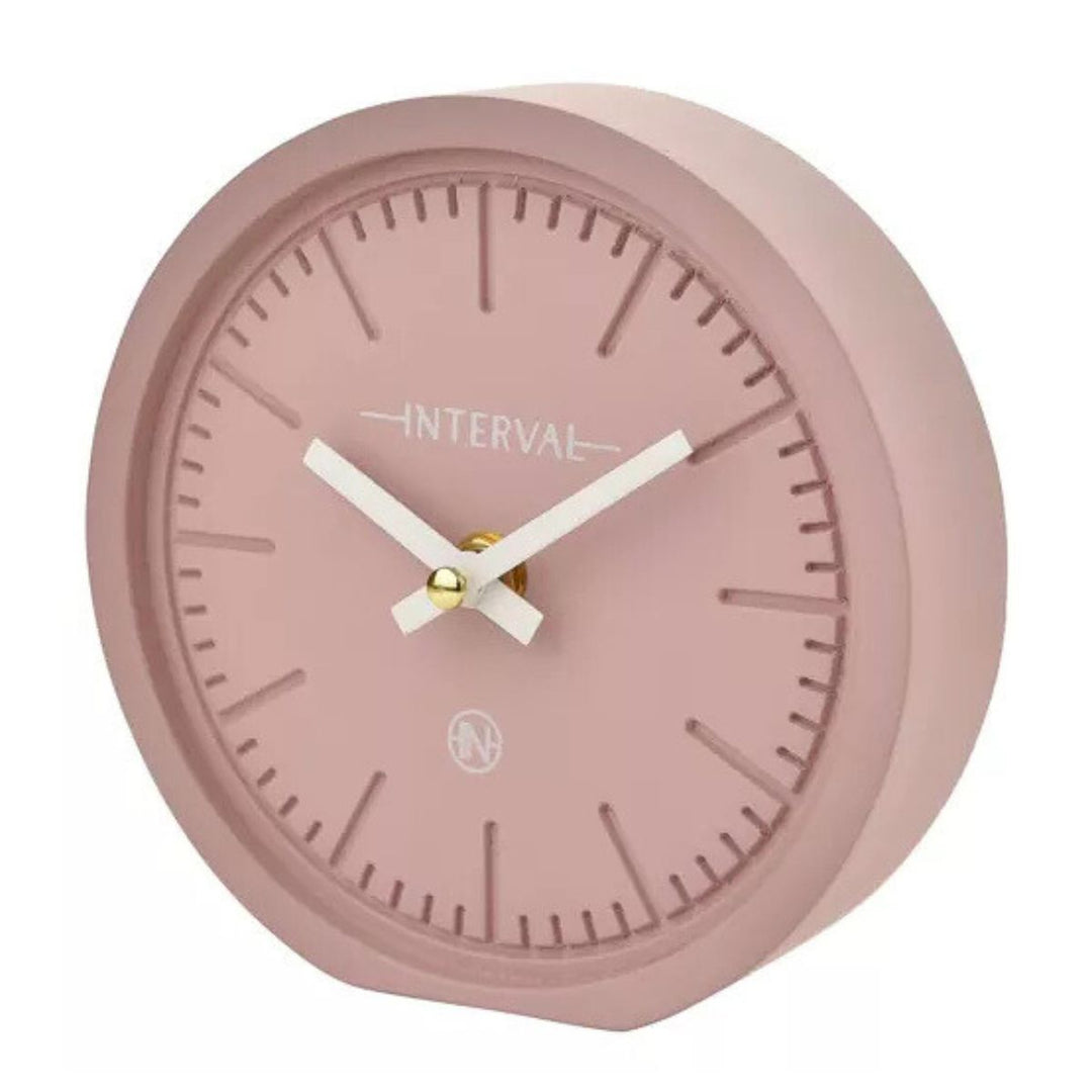 Pink Designer Clock Interval Minimalist Desk Clock 15cm - Pink – Sugarplum Boutique & Home