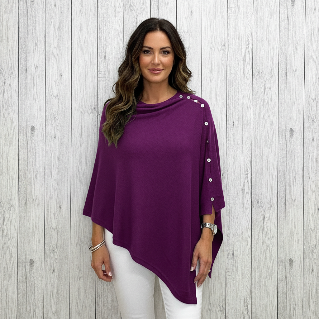 Jade Multiway Layering Purple Poncho - Sugarplum Boutique