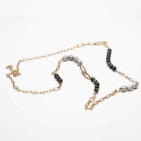 Jaylee Pearl Marble Beaded Long Necklace - Sugarplum Boutique