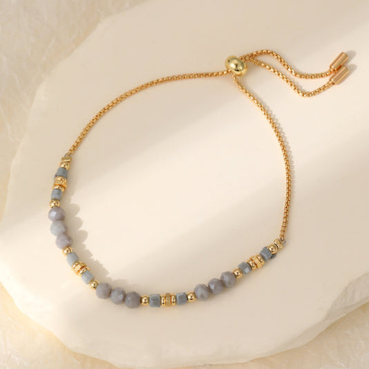 Jenny Grey Gold Beaded Friendship Bracelet - Sugarplum Boutique