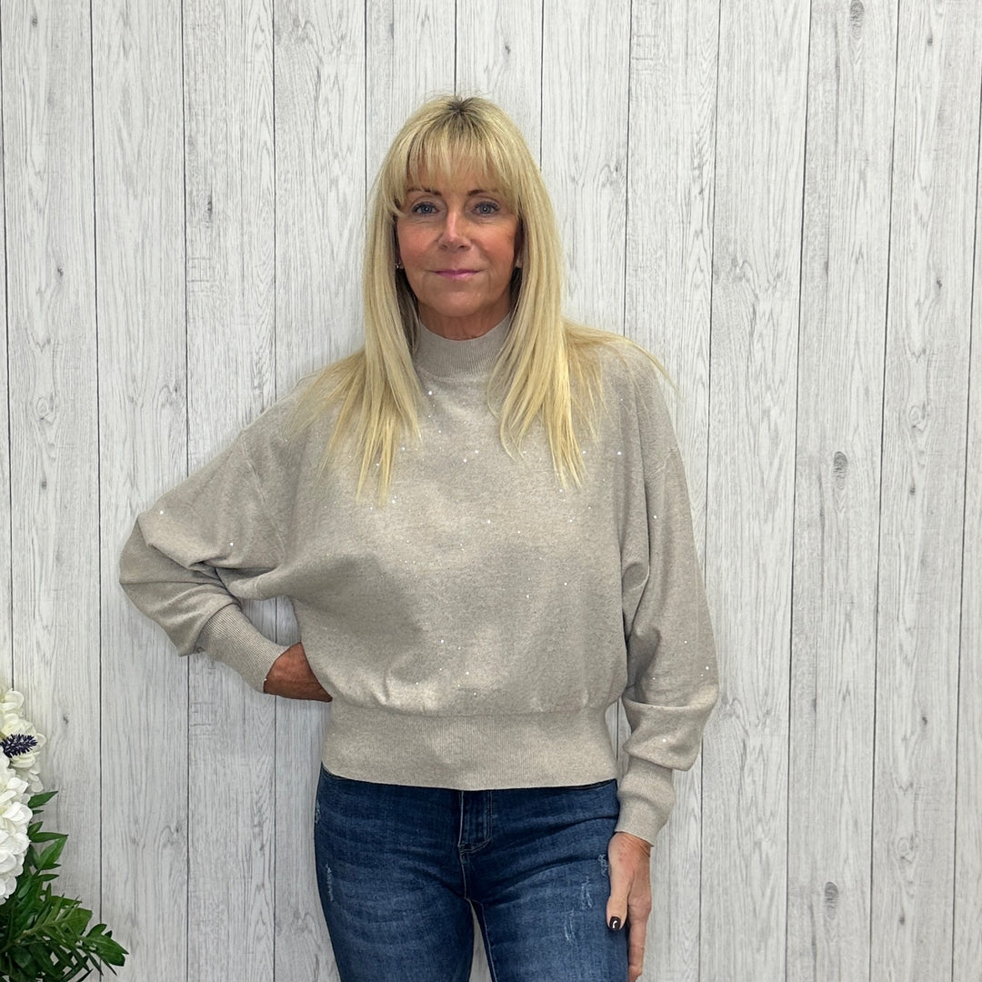 Jenny Stone Sequin Sparkle Turtle Neck Jumper -  Sugarplum Boutique