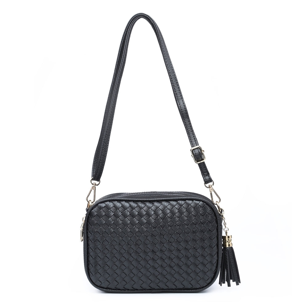 Jewls Black Faux Leather Soft Touch Cross Body Bag - Sugarplum Boutique