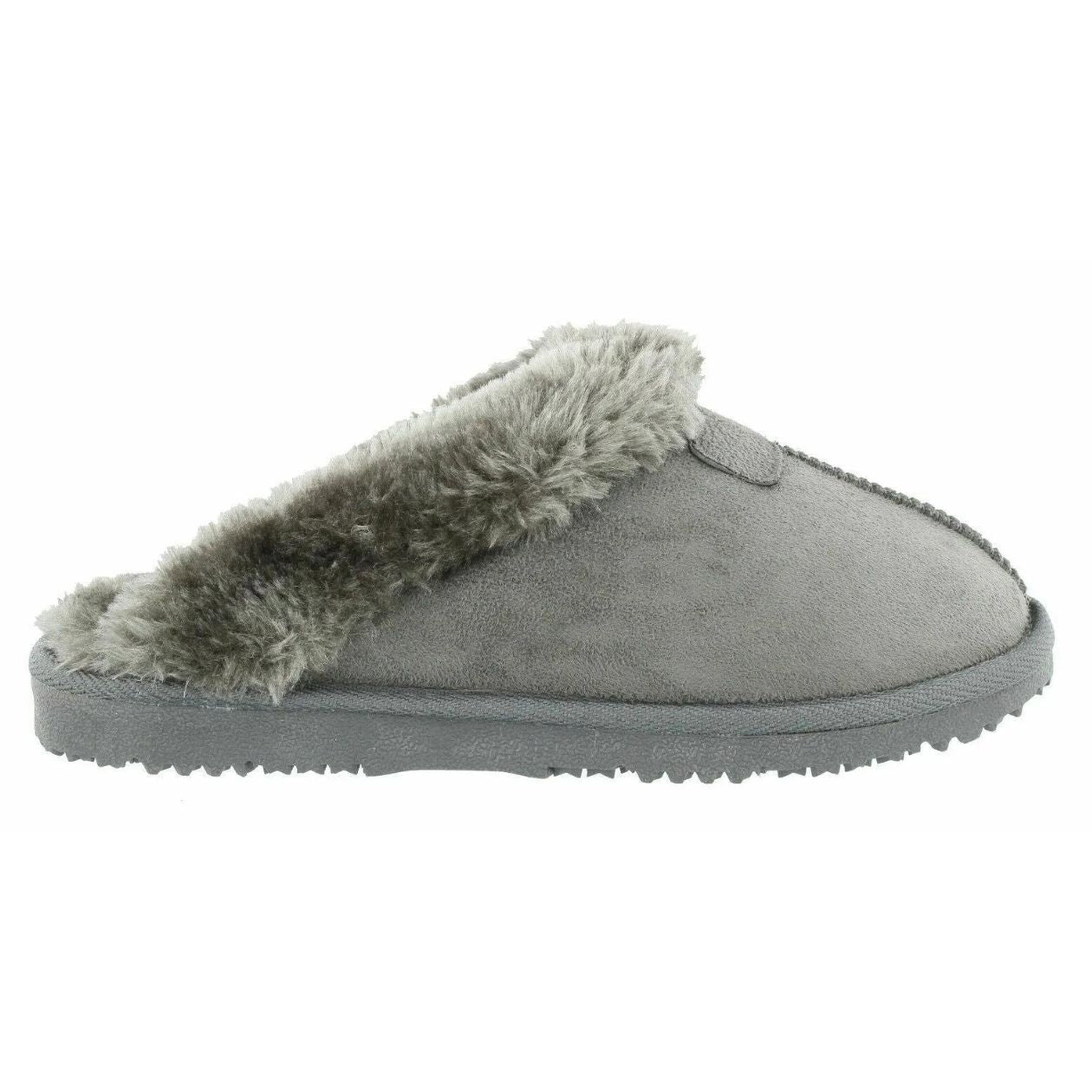 Jill Slip On Faux Suede Mule Slippers Grey Sugarplum Boutique Home