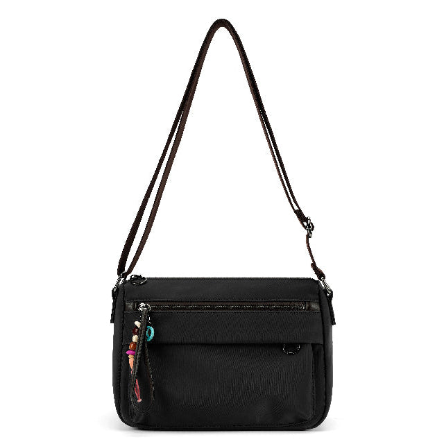Jolie Canvas Black Cross Body Handbag - Sugarplum Boutique