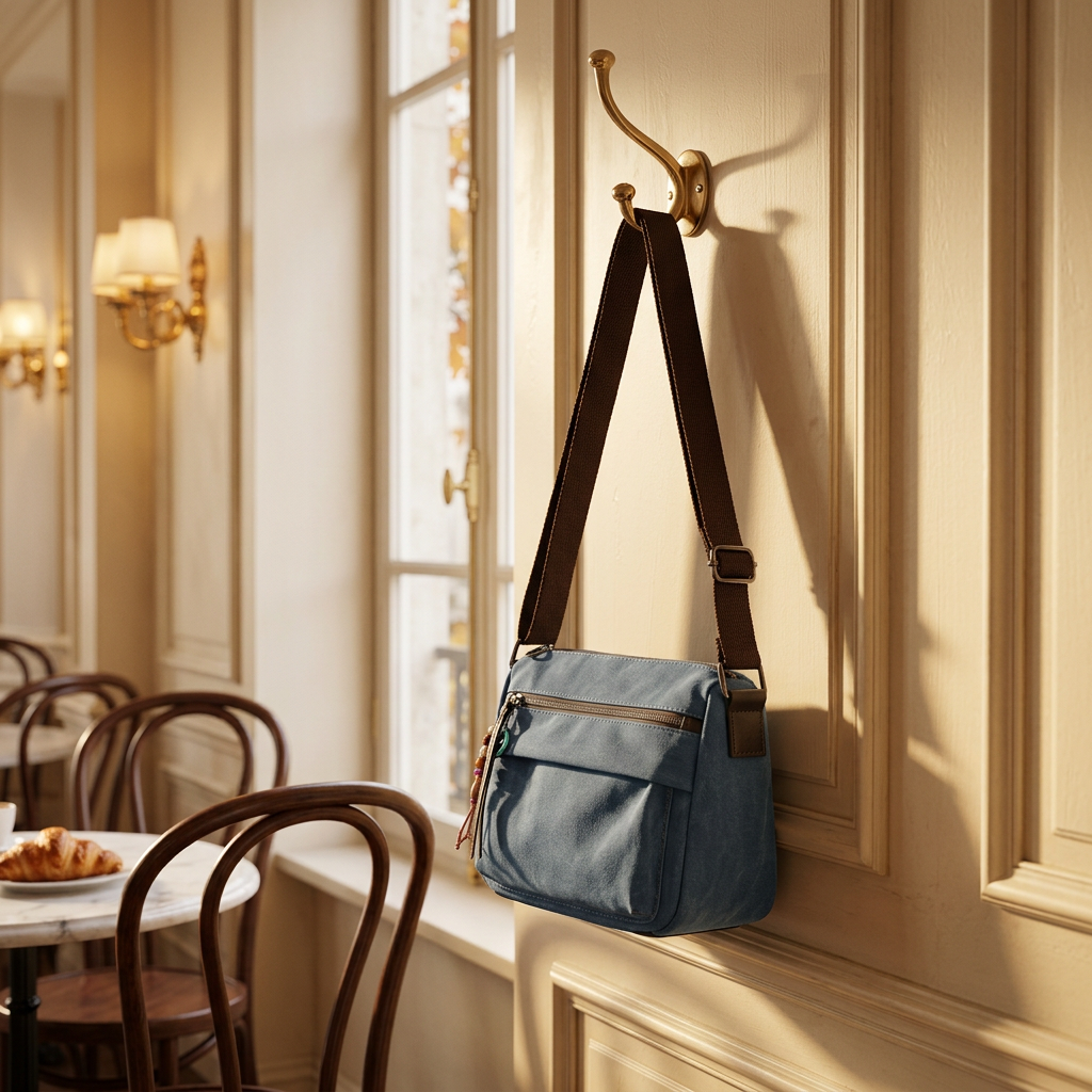 Jolie Canvas Denim Blue Cross Body Handbag