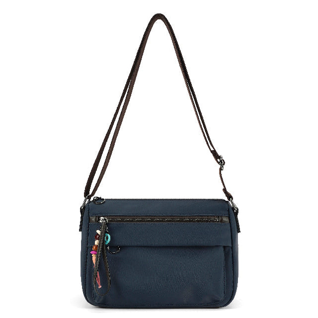 Jolie Canvas Navy Blue Cross Body Handbag - Sugarplum Boutique 
