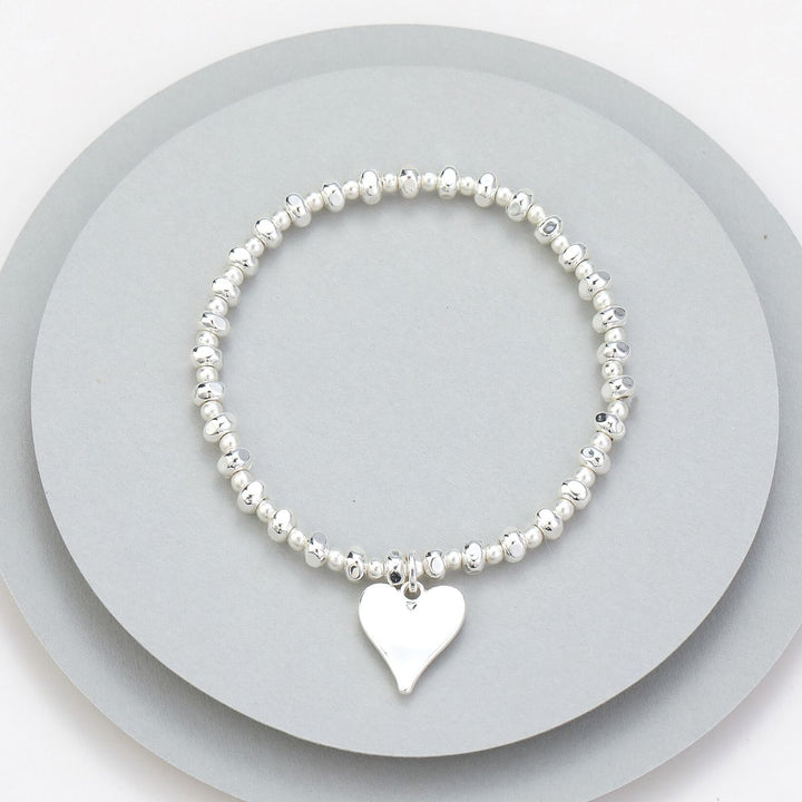 Kelly Heart Bracelet  Silver- Sugarplum Boutique