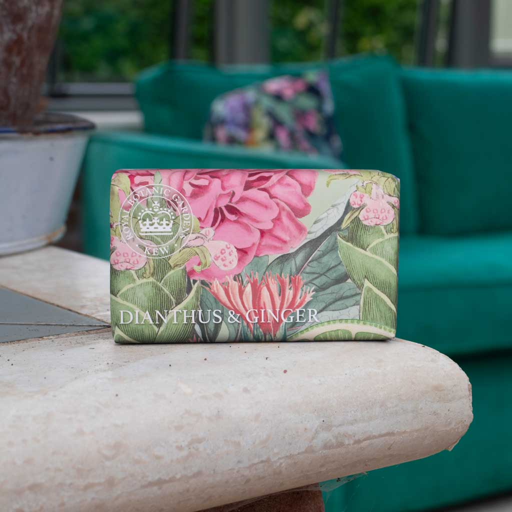 Kew Gardens Soap Bar Paper Wrapped Dianthus Ginger - Sugarplum Boutique