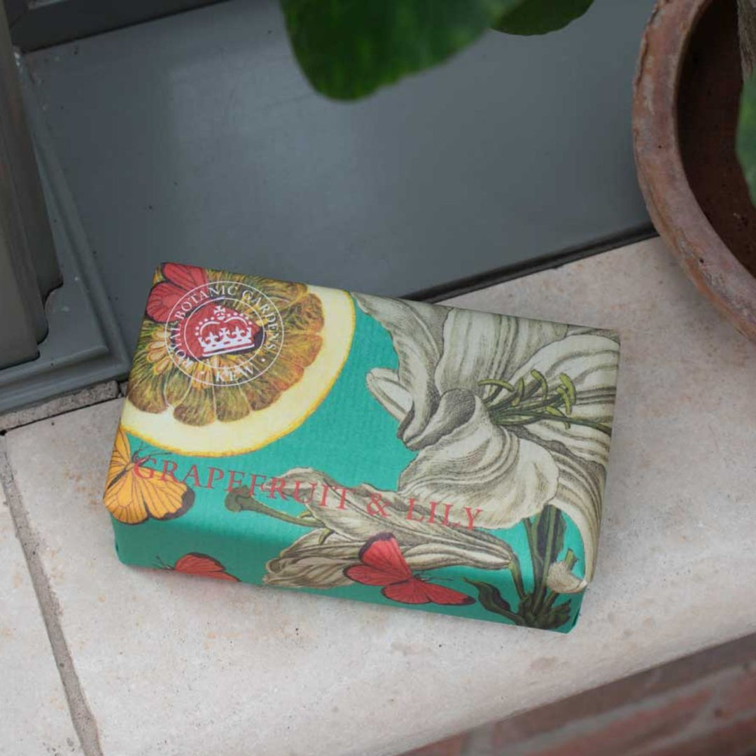 Kew Gardens Soap Bar Paper Wrapped Grapefruit Lily - Sugarplum Boutique