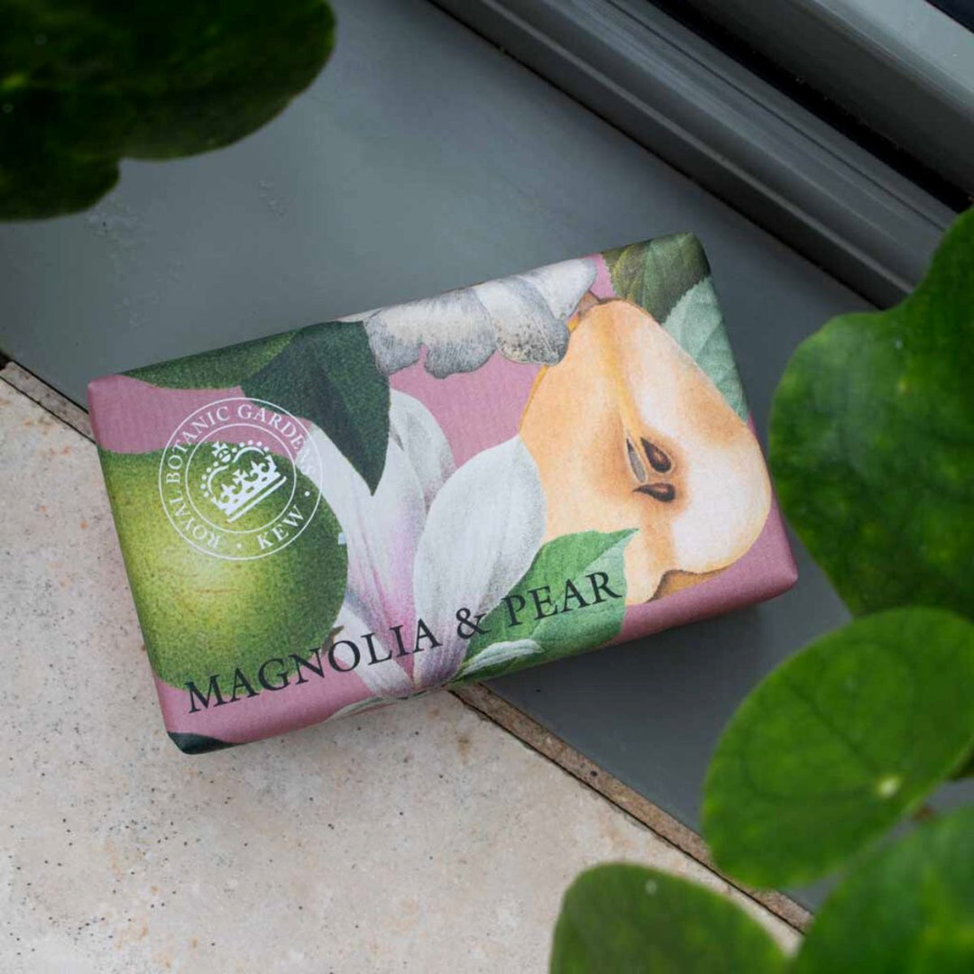 Kew Gardens Soap Bar Paper Wrapped Magnolia Pear - Sugarplum Boutique