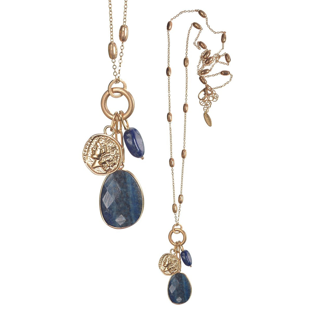 Lapis Lazuli Long Necklace - Sugarplum Boutique