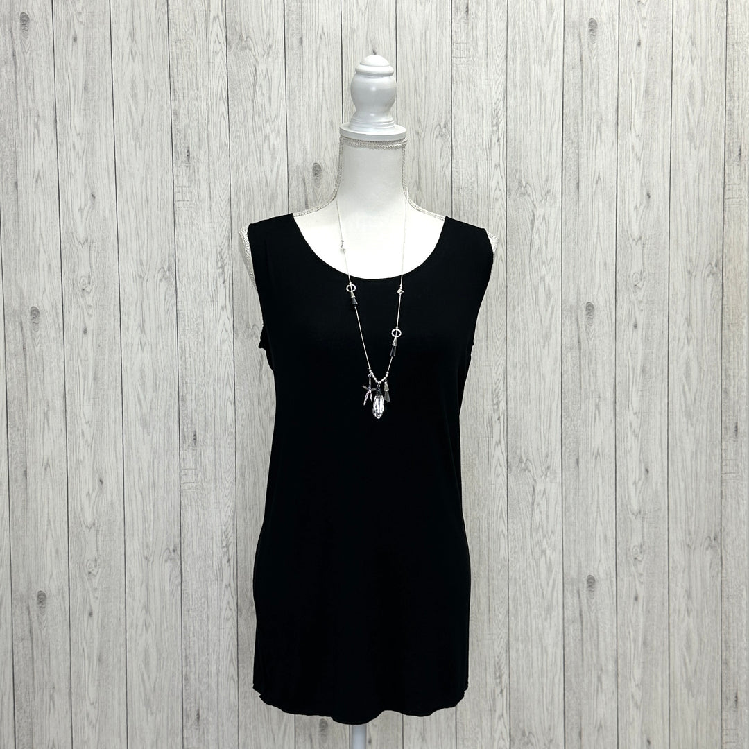 Layla Long Layering Vest Black - Sugarplum Boutique