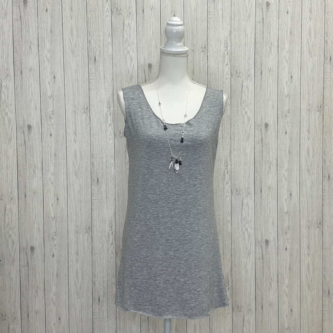 Layla Long Layering Vest Grey - Sugarplum Boutique