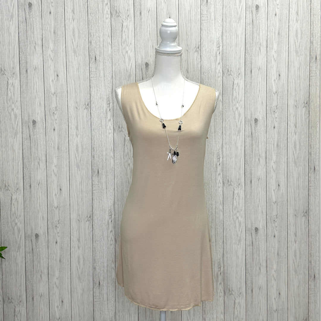 Layla Long Layering Vest Stone - Sugarplum Boutique