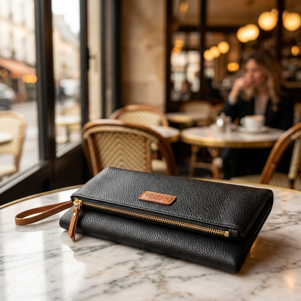 Leander Faux Leather Black Cross Body Handbag - Sugarplum Boutique  