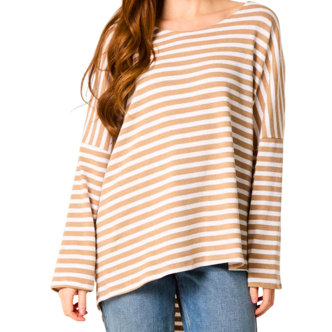 Leesa Stone Nautical Stripe Cotton Top - Sugarplum Boutique