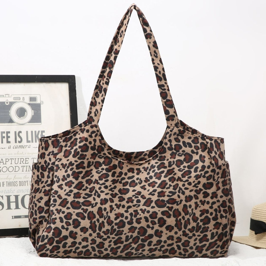 Leo Camel Brown Animal Print Shopper Bag - Sugarplum Boutique