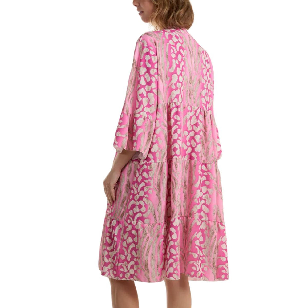 Leo Leopard Print Tunic Dress Pink - Sugarplum Boutique