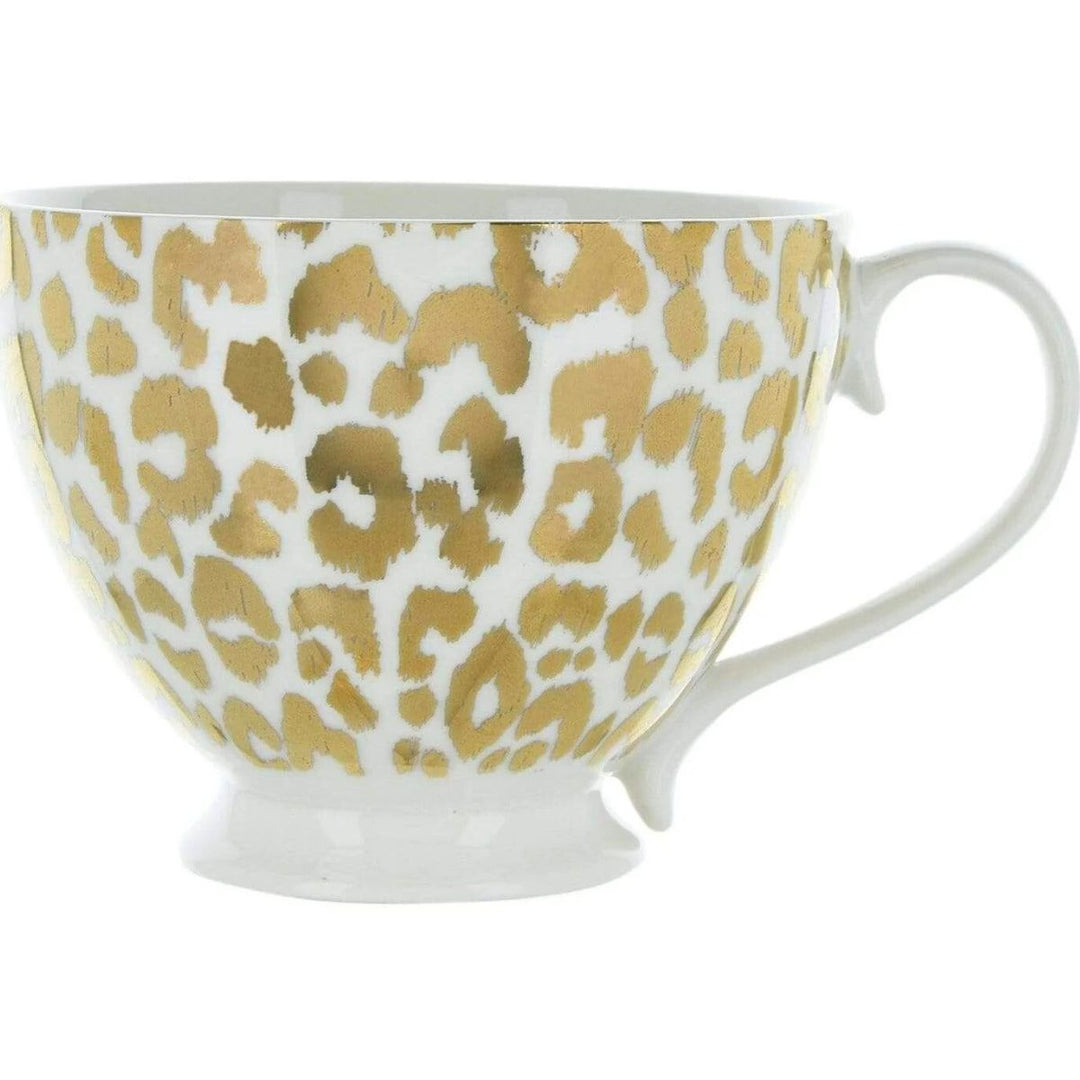 Leopard Gold Print Mug - Sugarplum Boutique