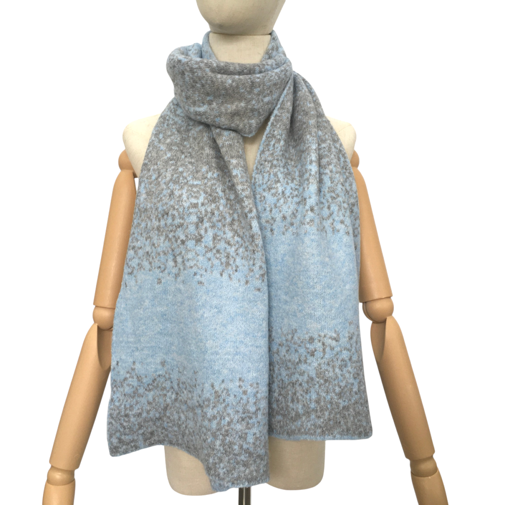 Leticia Wool Mix Light Blue Winter Scarf - Sugarplum Boutique