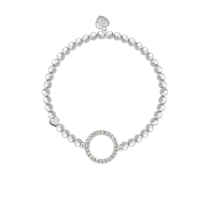 Life Charms Friendship Silver Plated Stretch Bracelet  - Sugarplum Boutique