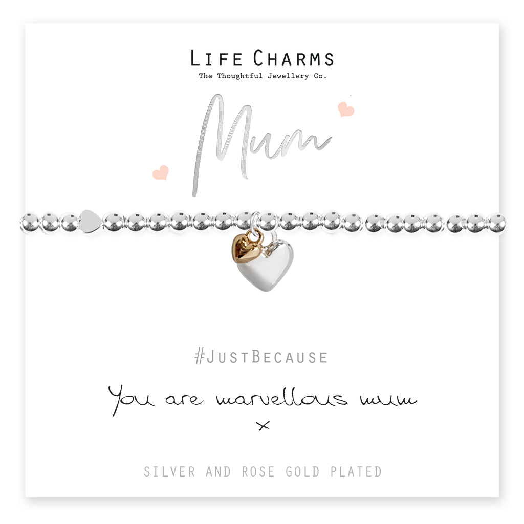 Life Charms Mum Silver Plated Stretch Bracelet - Sugarplum Boutique